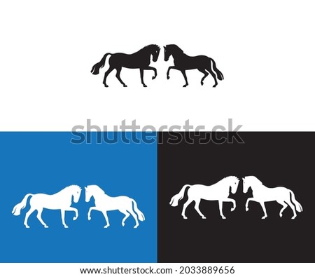 Running horse logo template isolated