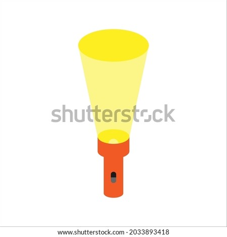 Flat illustration of flashlight or torch vector design on white background. color editable eps 10