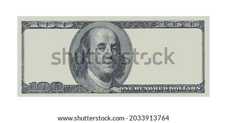 One hundred dollars USA bill mockup with empty side area, eps10 vector illustration Royalty-Free Stock Photo #2033913764