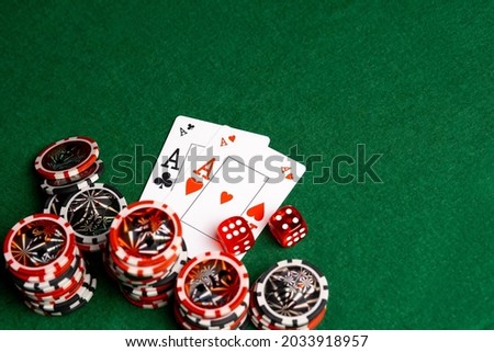 Poker Aces pair and dice
