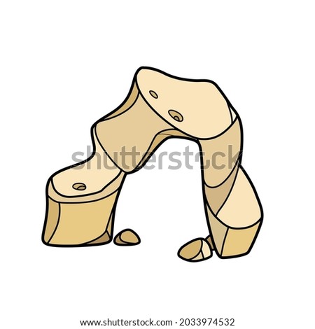 Sandstone decorative arch object  color variation for coloring page isolated on white background