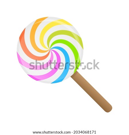 Lollipop Sweet Emoji Icon Illustration Sign. Candy Stick Vector Symbol Emoticon Design Vector Clip Art.