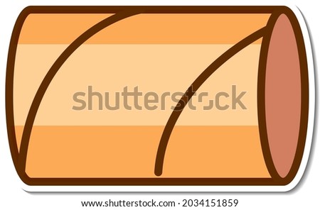 Tissue paper core sticker on white background illustration