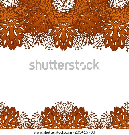 chocolate doodle flower lace pattern with abstract elements