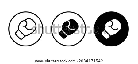boxing gloves icon button, vector, sign, symbol, logo, illustration, editable stroke, flat design style isolated on white Royalty-Free Stock Photo #2034171542