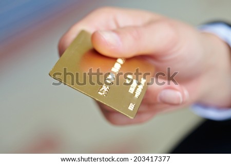 credit card in the hand