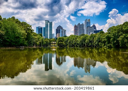 Skyline of downtown Atlanta, Georgia from Piedmont Park