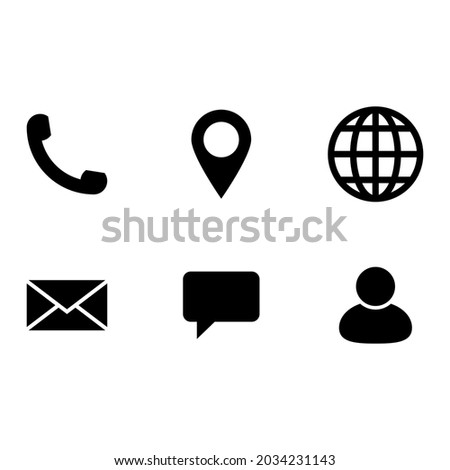 Contact us icon set for apps and web sites