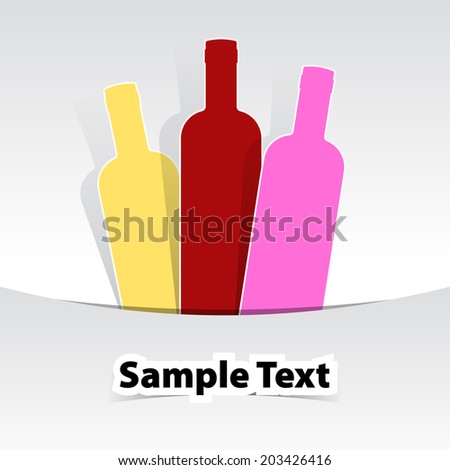 Wine bottles drink menu illustration