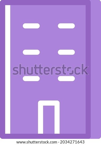 Purple boring building, illustration, vector, on a white background.