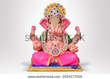 Lord Ganpati, Ganpati on grey Background, Ganpati, happy Ganesh Chaturthi Royalty-Free Stock Photo #2034277058