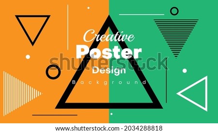 simple business poster design template  with geometric shape