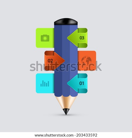 vector modern pencil infographics. Education or business background. Eps10