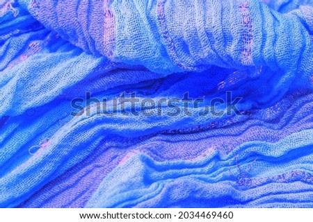 silk fabric, large stripes of blue, separated by a strip of red gold, this fabric will decorate your design, you will be the best