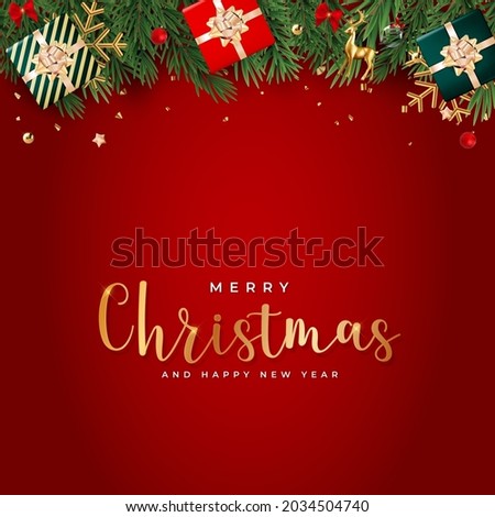 Christmas Holiday Party Background. Happy New Year and Merry Christmas Poster Template. Vector Illustration EPS10