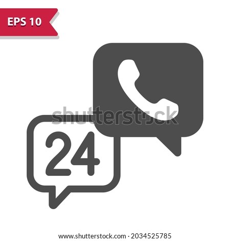 24 Hours Customer Support - Call Center Icon. Professional, pixel perfect icon, EPS 10 format.