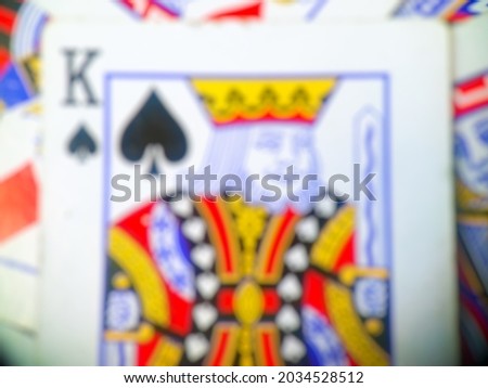 Defocused abstract background of king card