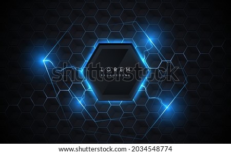 Abstract electric lightning hexagonal background Royalty-Free Stock Photo #2034548774