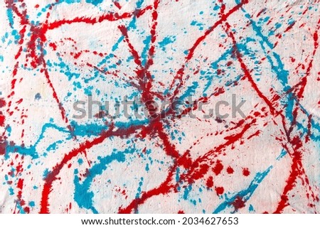 Fashionable Colorful Red, White and Blue Retro Abstract Psychedelic Tie Dye Splatter Design. 