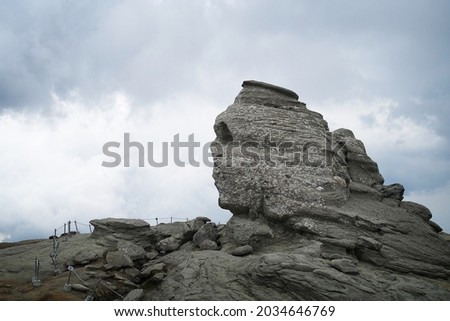  The Sphinx of Bucegi Mountains, legendary landmark of Romania, Europe                               Royalty-Free Stock Photo #2034646769