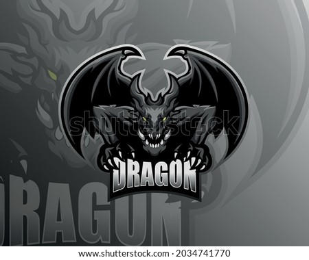 Black Dragon vector design illustration, suitable for modern illustration concept for team printing, badge, emblem, t-shirt etc