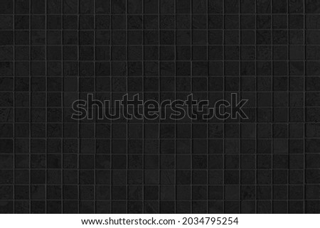 Pattern clean grid uneven design. Dark ceramic tiles texture background. Black and white, black background, black texture, Black tile texture