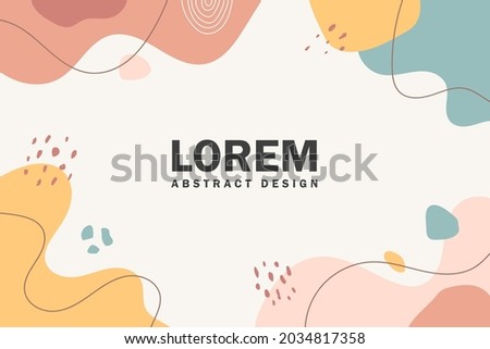 Abstract background. Hand drawing various shapes and doodle objects. Trendy modern contemporary vector illustration. Every background is isolated. Pastel color