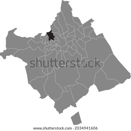 Black location map of the murcian Guadalupe district inside the Spanish municipality of Murcia, Spain