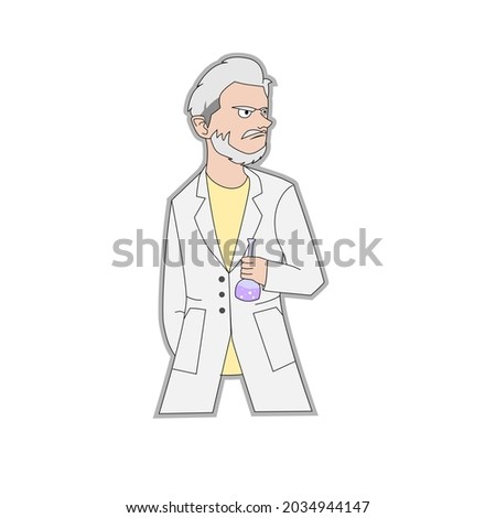 flat doctor man character, clipart illustration
