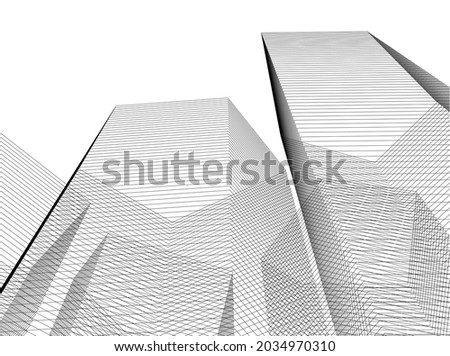abstract architecture design 3d drawing 