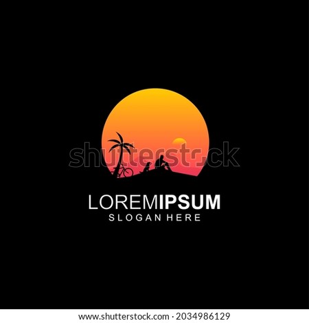logo designs sunset abstract icon