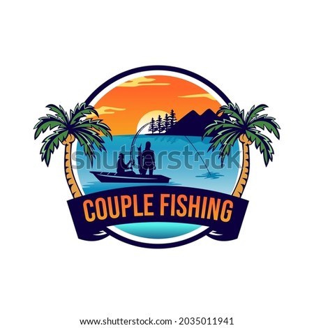 awesome logo design for your couple fishing