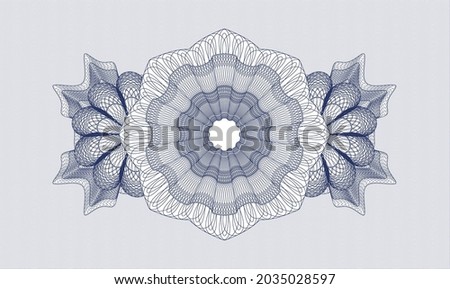Blue rosette (money style emblem). Vector Illustration. Detailed 