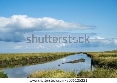 Main creek for drainage and land reclamation on the North Sea coast