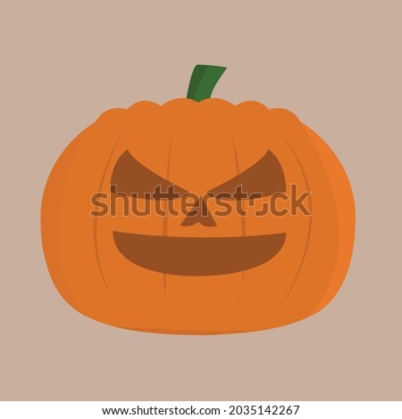 pumpkin with smiley face on white background