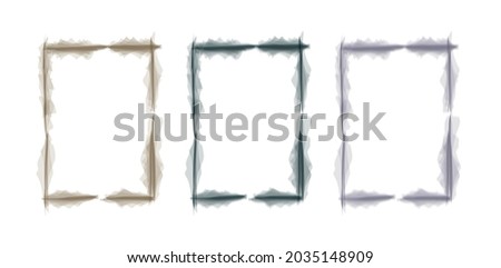 Vector illustration. Set of watercolor frames. Template for printing. Frame for text, presentations. Doodle set of juices in three colors (black, brown, violet). Royalty-Free Stock Photo #2035148909