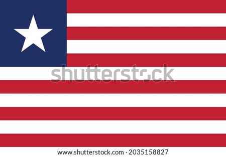 Liberia flag vector illustration. National flag of Liberia Royalty-Free Stock Photo #2035158827