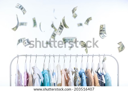 Hanger with flying money
