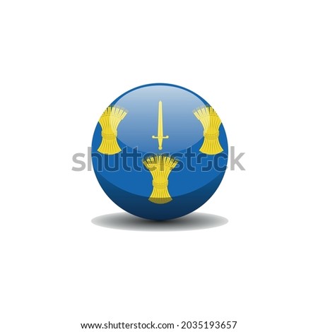 County flag  of Cheshire. Sir Gaer circle button flag background texture. County Palatine of Chester Vector illustration symbol