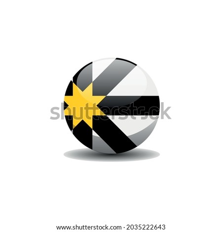 Flag of Scottish county of Sutherland. Cataibh circle button flag background texture. Vector illustration symbol
