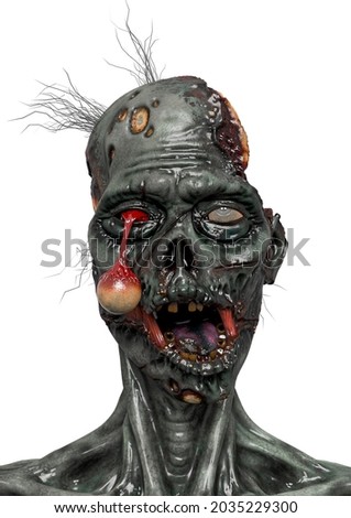 zombie cartoon id profile picture, 3d illustration