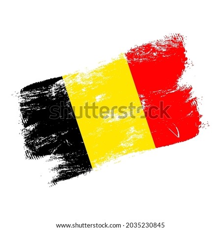 belgium flag grunge brush background. Old Brush flag vector illustration. abstract concept of national background.