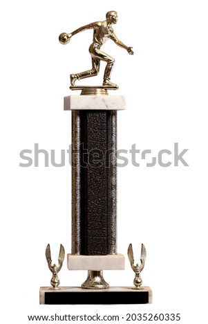 Vintage Leather Bowling Statue Trophy