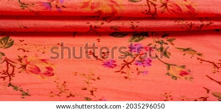 ruby red cotton fabric with floral print. Buy floral prints from independent artists and iconic brands. Texture, background, pattern,