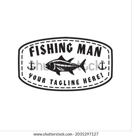 a good logo for fishermen or sailors with a vintage retro model the logo design can also be for logos related to fish