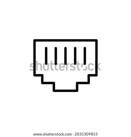 Ethernet Technology Gadget Vector Logo Monoline Icon Symbol for Graphic Design UI UX or Website