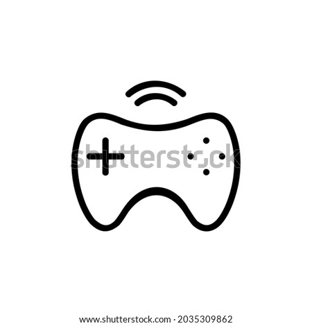 Wireless Gamepad Joystick  Technology Gadget Vector Logo Monoline Icon Symbol for Graphic Design UI UX or Website