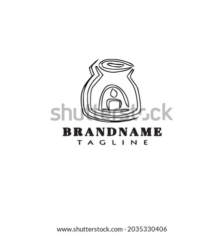aromatherapy cauldron logo icon design template modern vector illustration