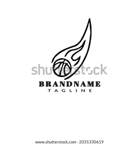 basketball on fire logo icon design modern vector illustration