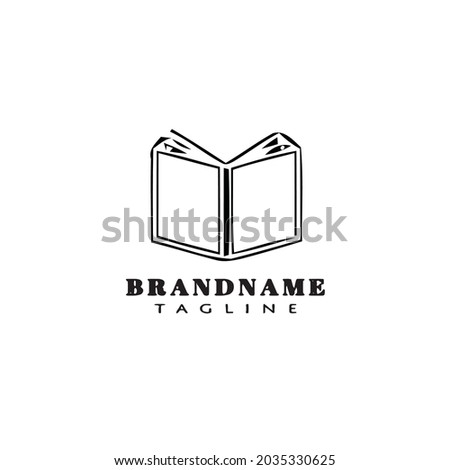 book logo design template icon black modern isolated vector